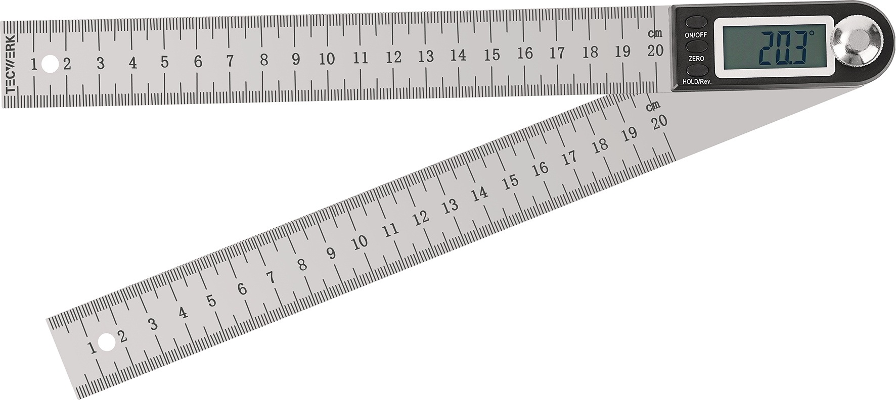Winkelmesser Schienen-L.200mm Abl.0,1Grad dig.TECWERK