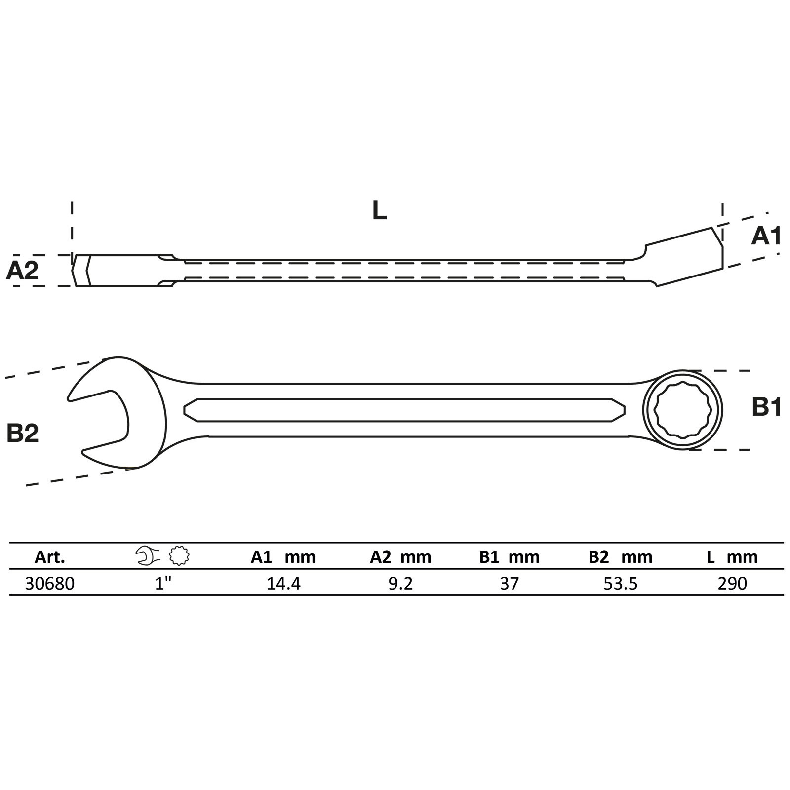 BGS Maul-Ringschlüssel SEA SW 1" - 30680