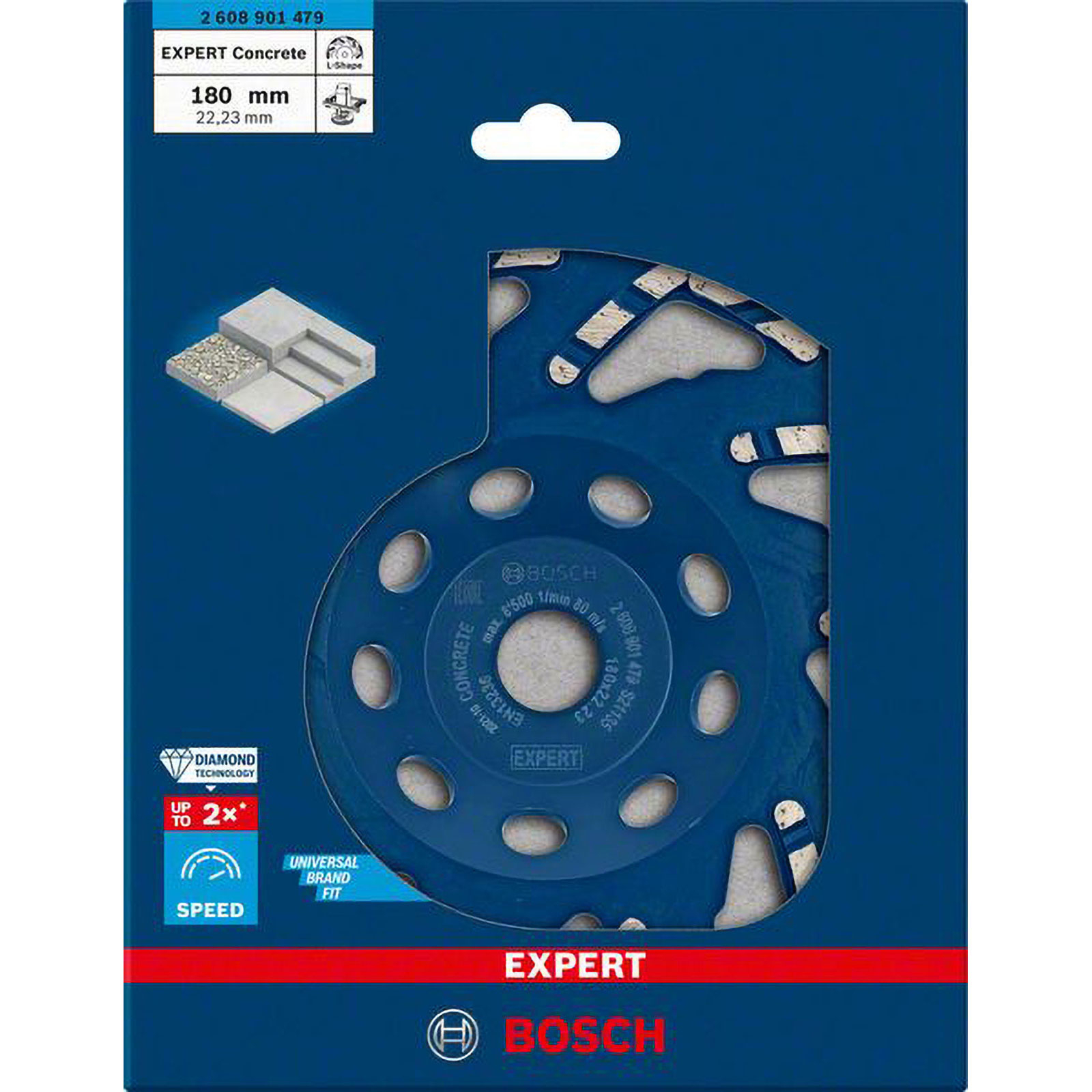 Bosch EXPERT Concrete Diamanttopfscheibe 180 x 22,23 x 4,5 mm - 2608901479