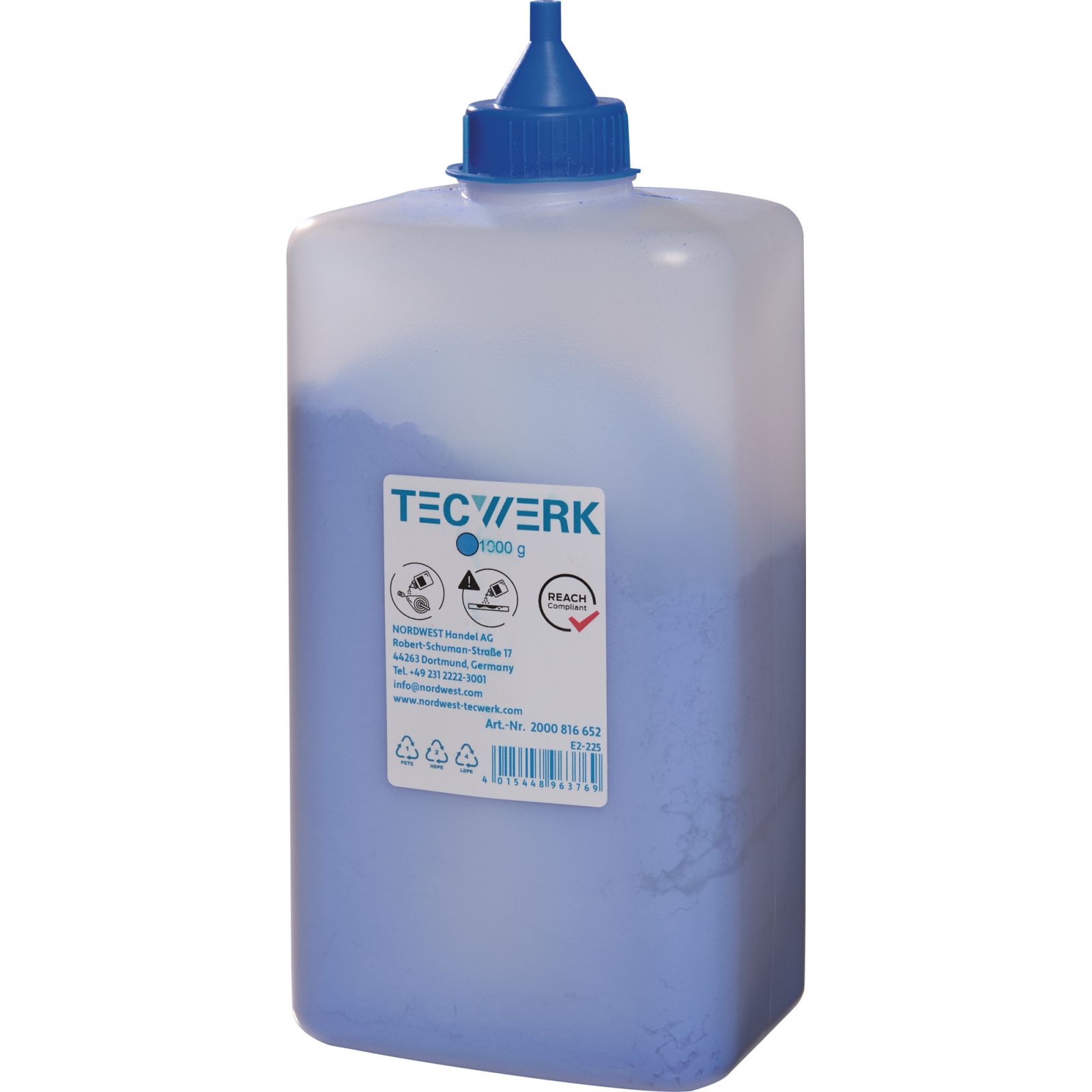 Schlagschnurkreide 1000g blau Ku.-Flasche TECWERK