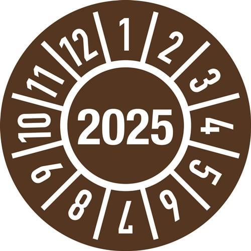 Einjahresprüfplakette D.15mm J.2025 m.Monaten Folie