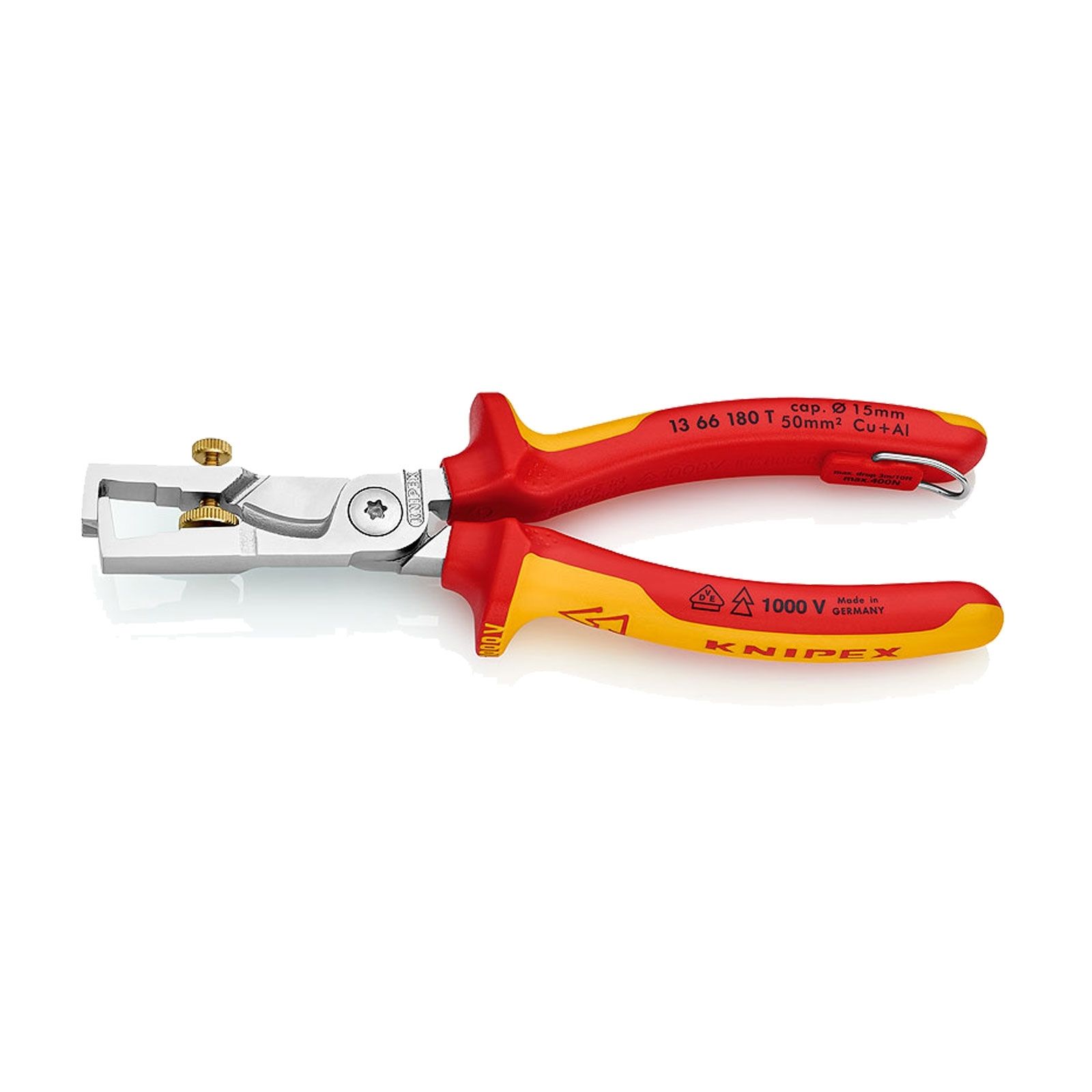 Knipex Kabelschere Abisolierf./Befestigungsöse - 1366180T