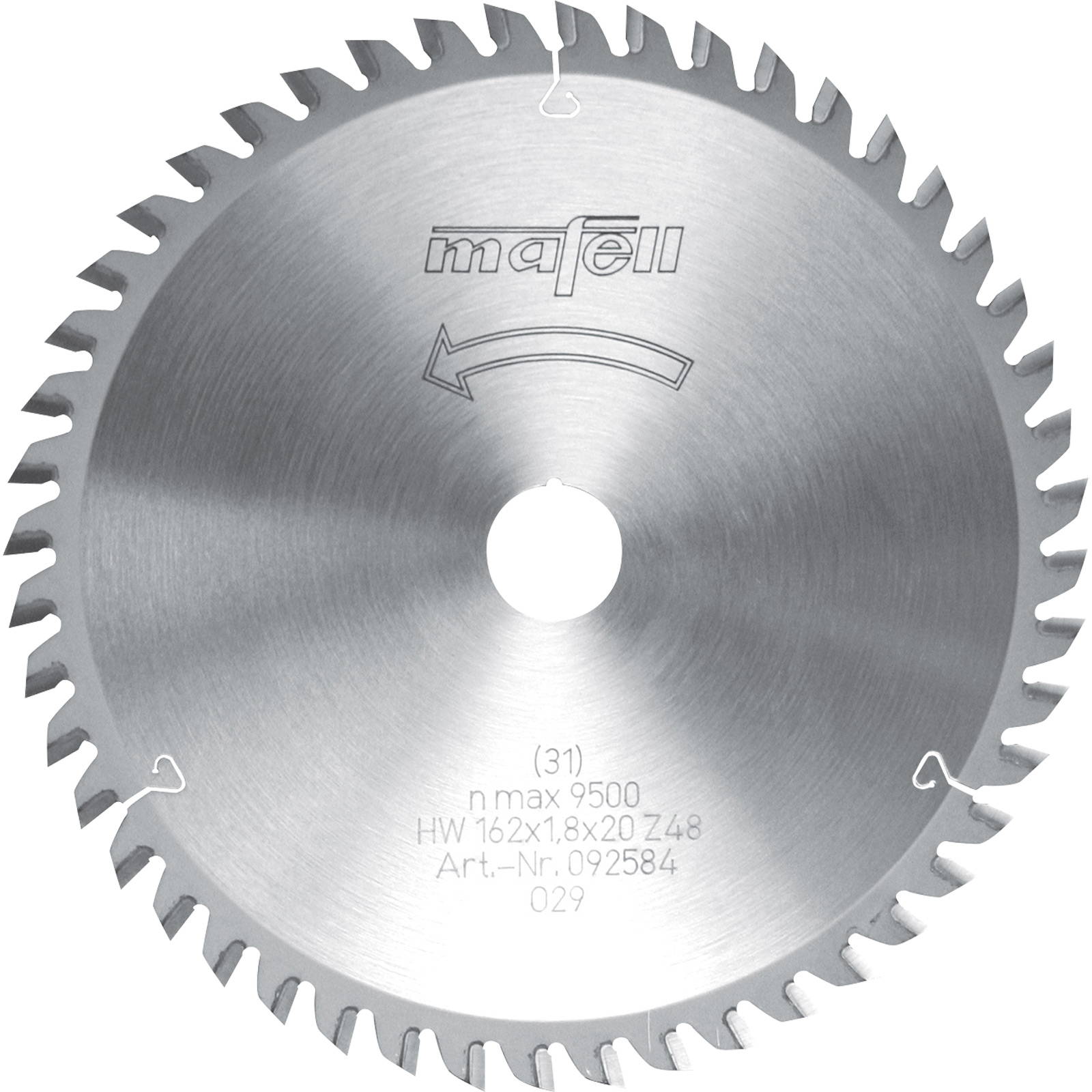 mafell Sägeblatt-HM 162 x 1,2 / 1,8 x 20 mm, Z 48, WZ, für universellen Einsatz in Plattenwerkstoffen - 092584