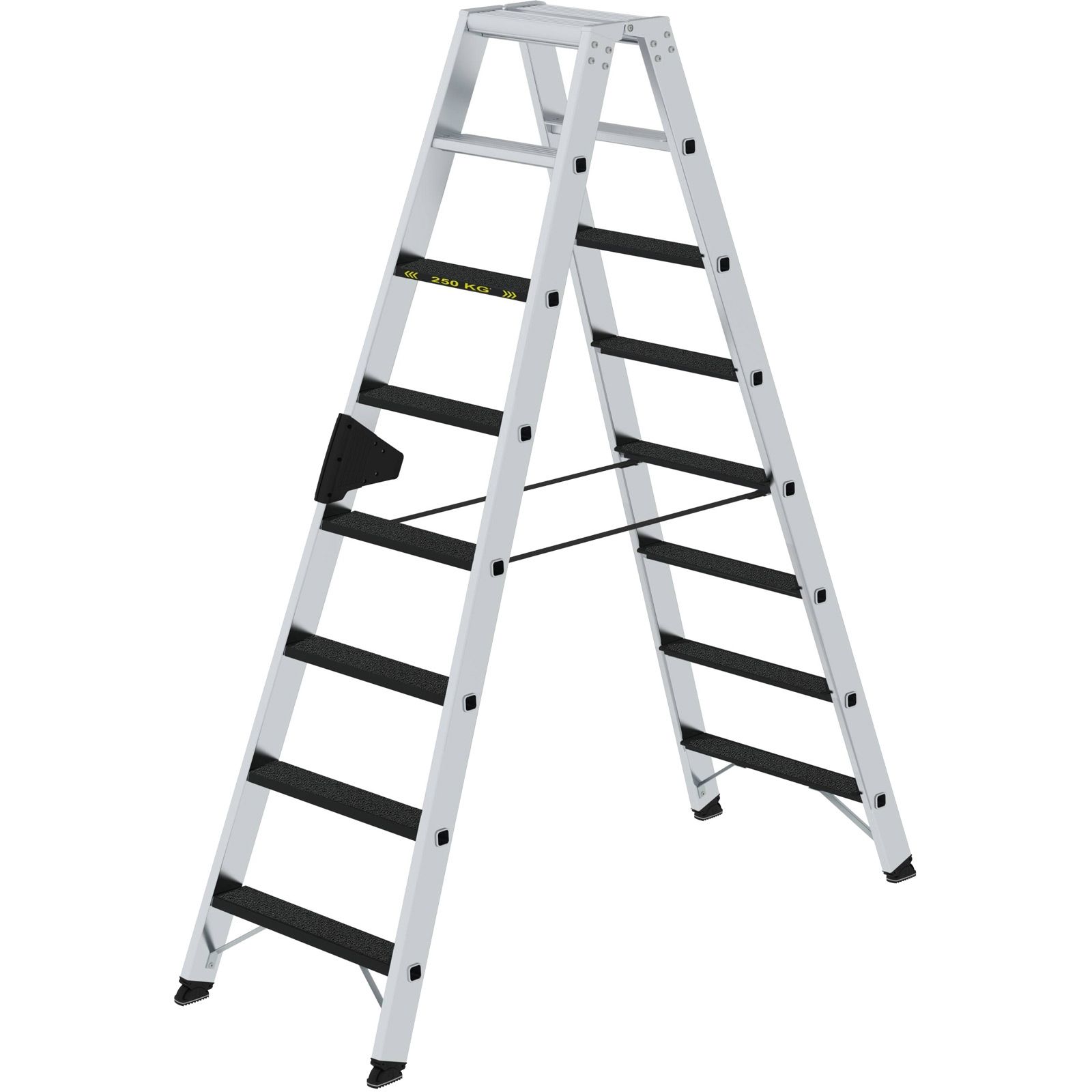 Günzburger Steigtechnik Stufen-Stehleiter 250 kg beidseitig begehbar mit clip-step R13 2 x 8 Stufen - 043808