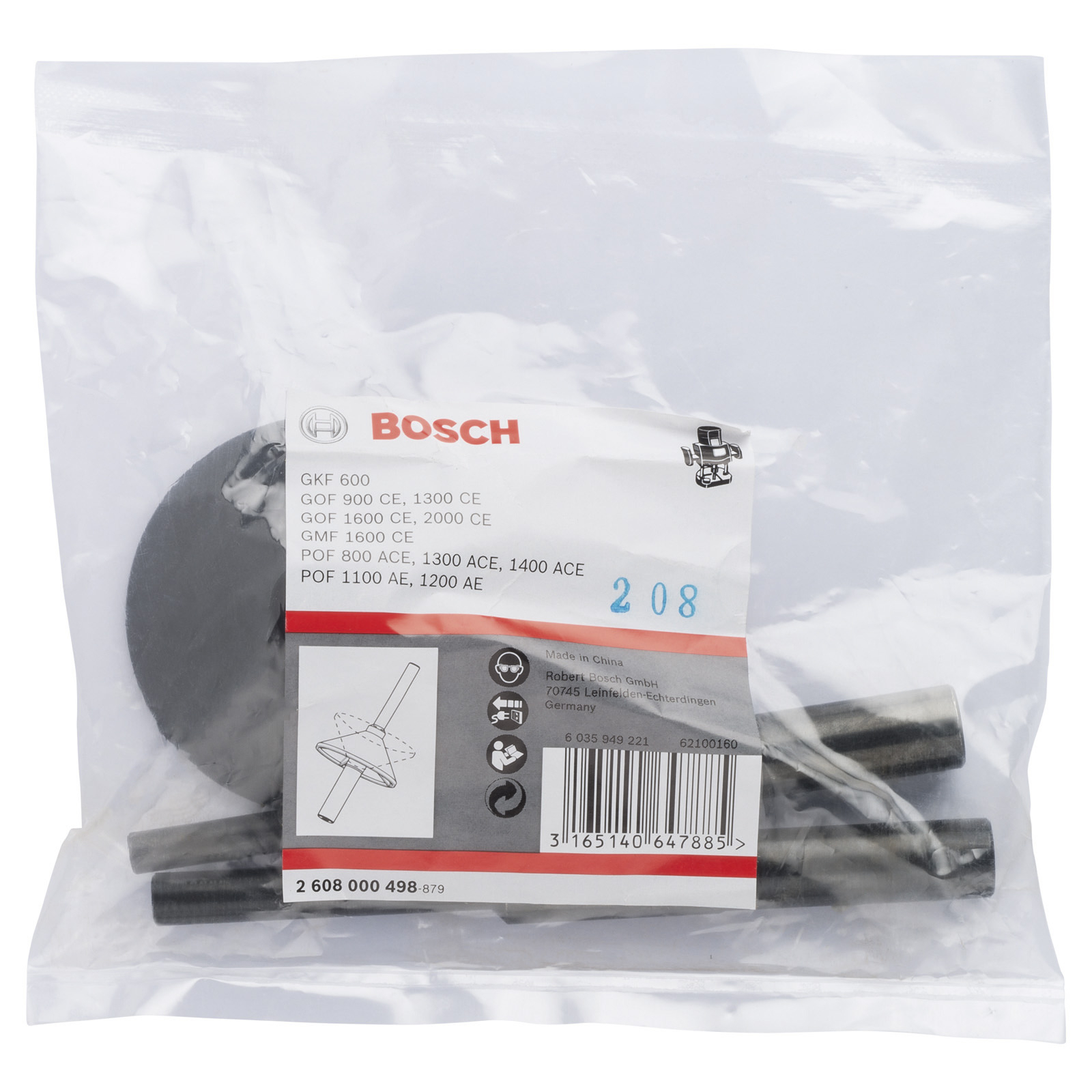 Bosch Zentrierstifte Set 3tlg. 8 x 12 mm 1/2 x 1/4  - 2608000498