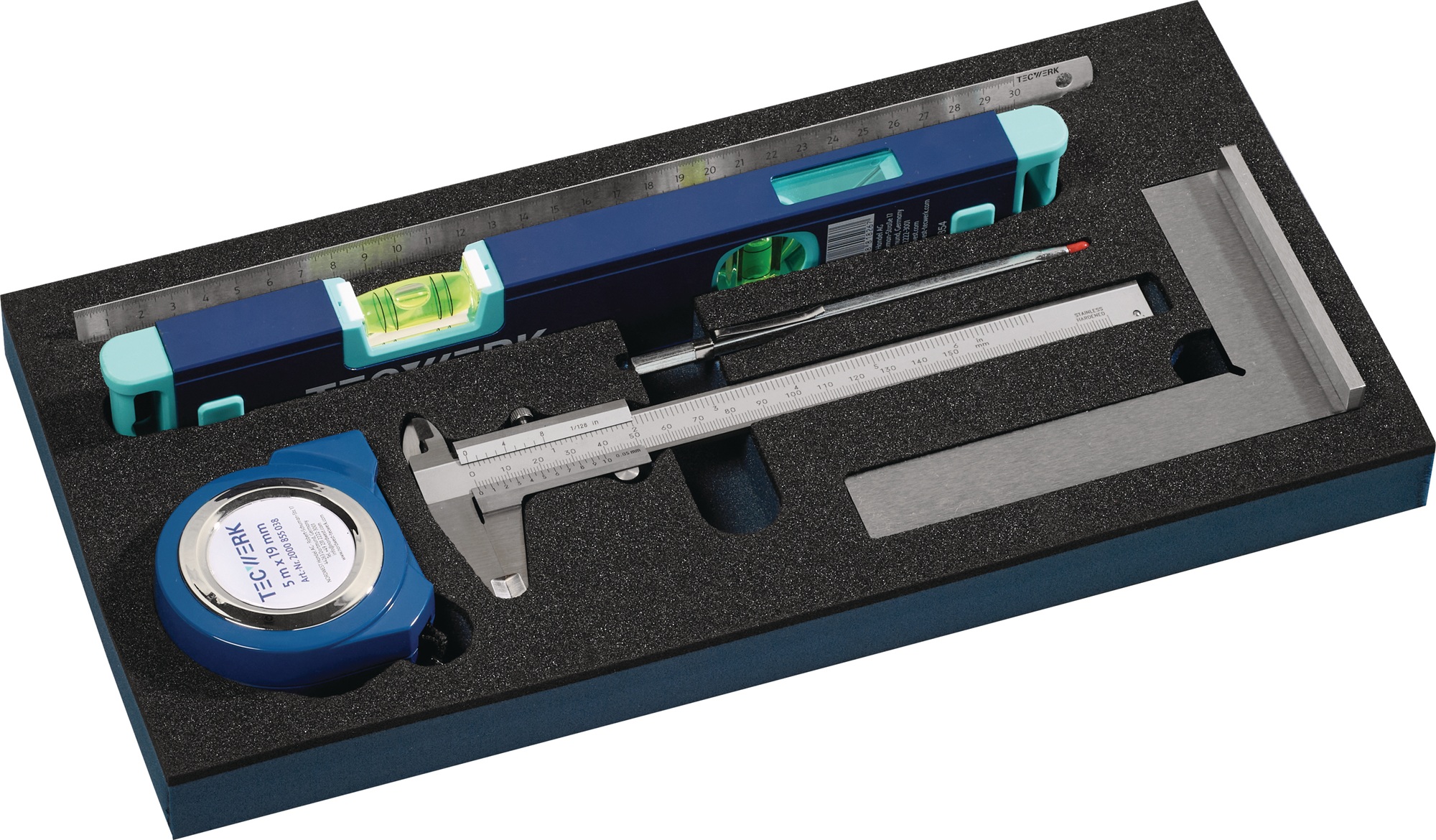Werkzeugmodul 6-tlg.1/3-Modul Messwerkzeugsatz TECWERK