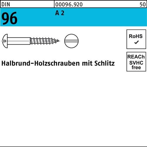 Holzschraube DIN 96 Halbrundkopf Schlitz 3x 10 A 2 200 Stück