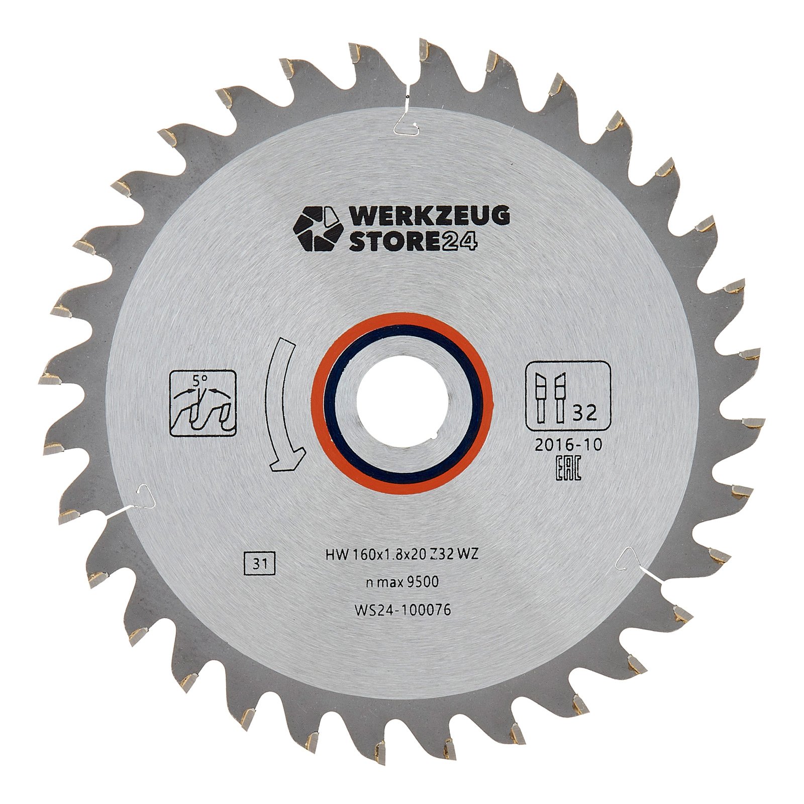 WS24 HM Kreissägeblatt Holz 160 x 1,8 x 20 WZ 32  - WS24-100076