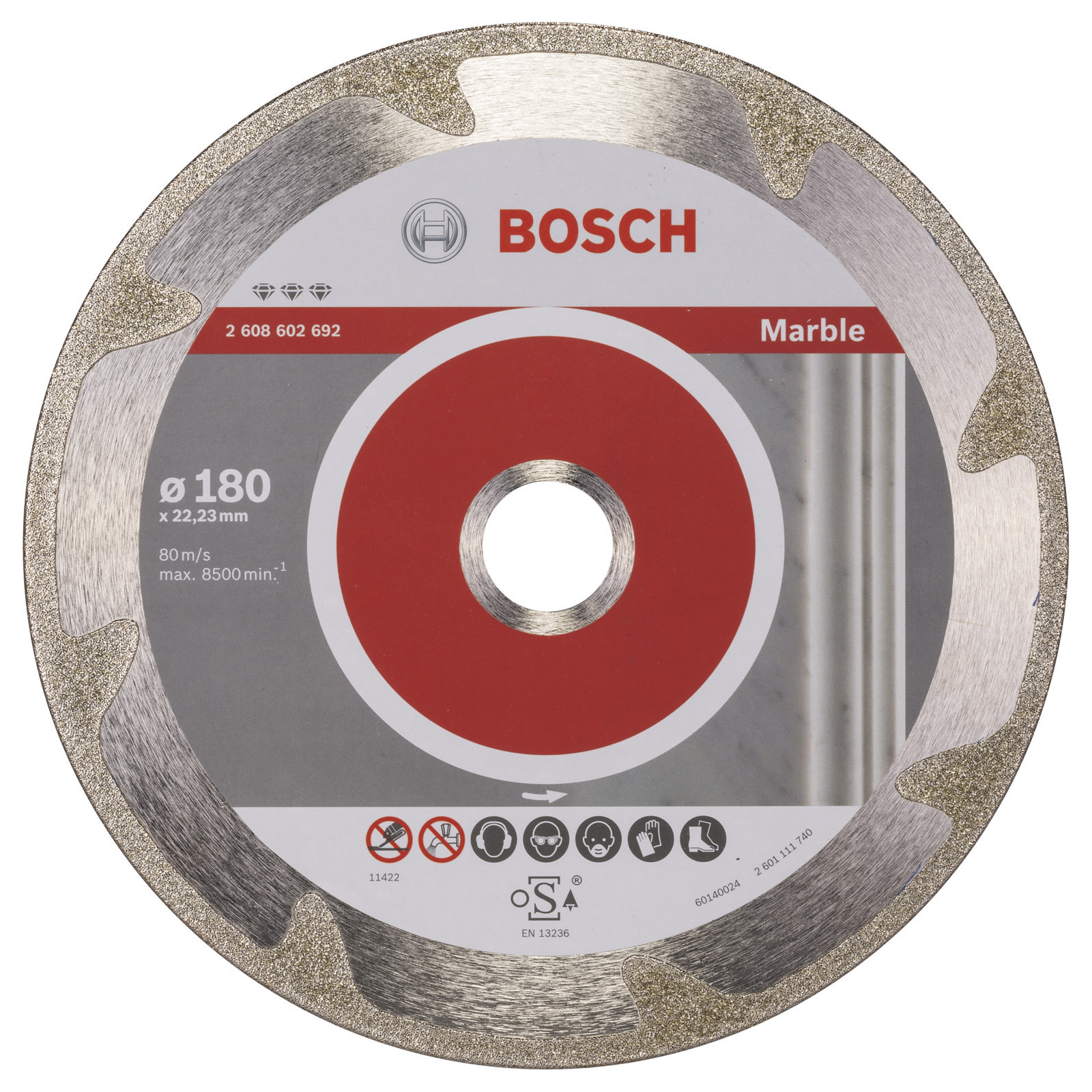 Bosch Diamanttrennscheibe Best for Marble, 180 x 22,23 x 2,2 x 3 mm -2608602692