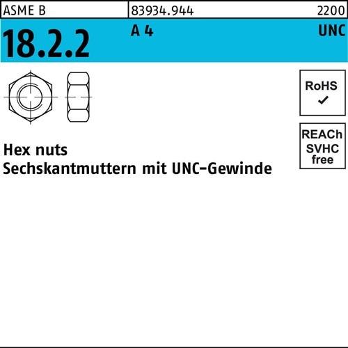 Sechskantmutter R 83934 UNC-Gewinde 5/8 A 4 25 Stück