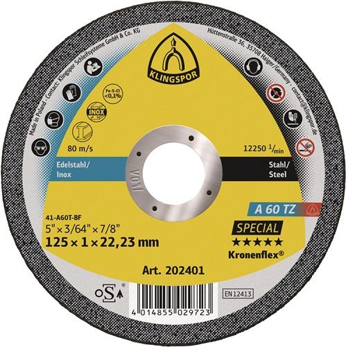 KLINGSPOR Trennscheibe A 60 TZ Special Ø 125 x 1 mm gerade - 202401