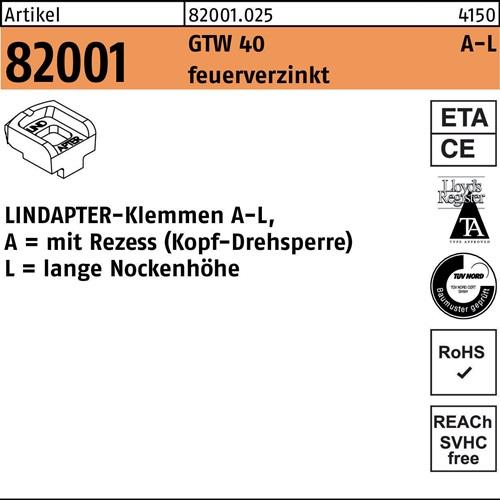 Klemmen R 82001 GTW 40 LM 12/9,5 feuerverz. 1 Stück LINDAPTER