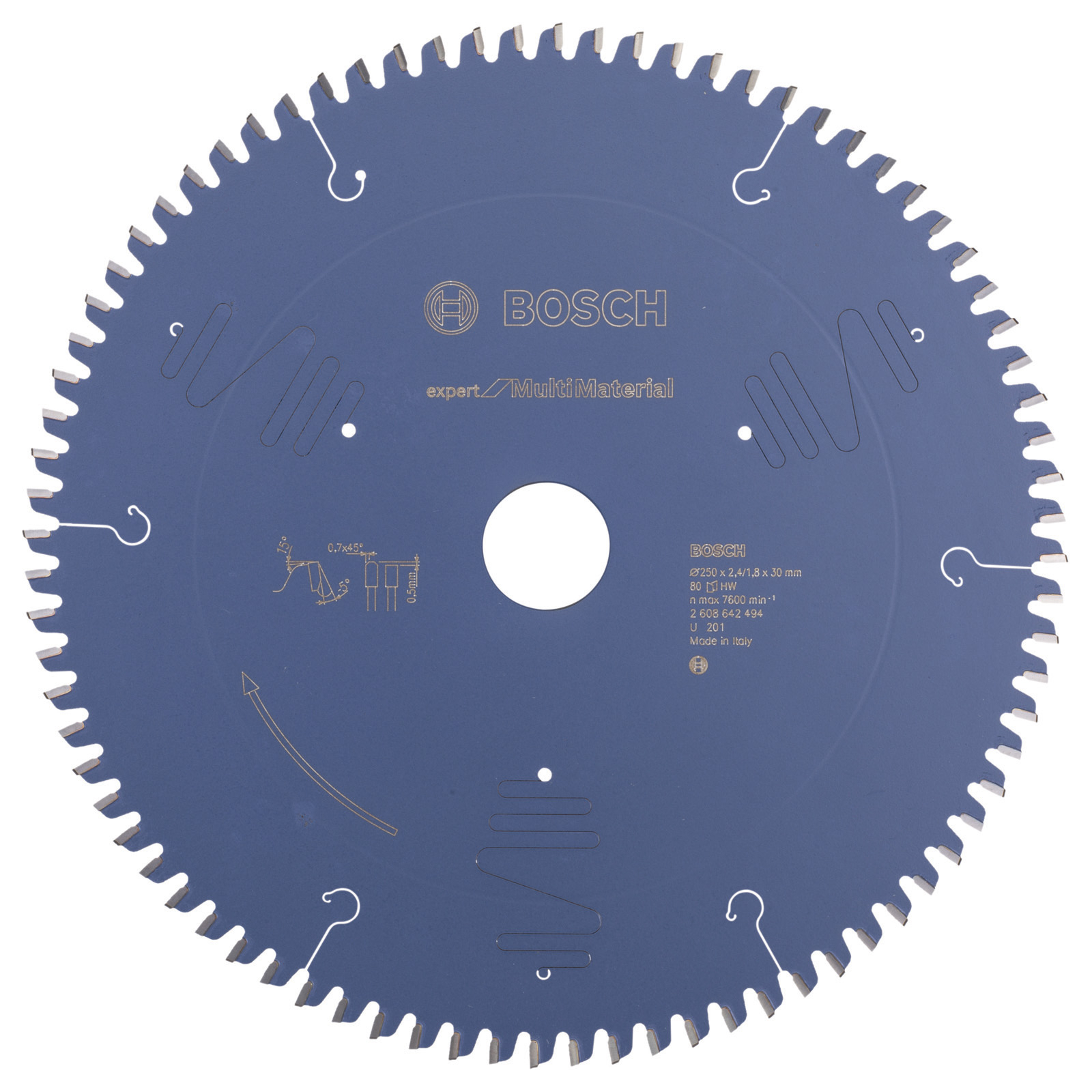 Bosch Kreissägeblatt Expert for Multi Material für Kapp- und Gehrungssägen 250 x 30 x 2,4 mm 80 - 2608642494