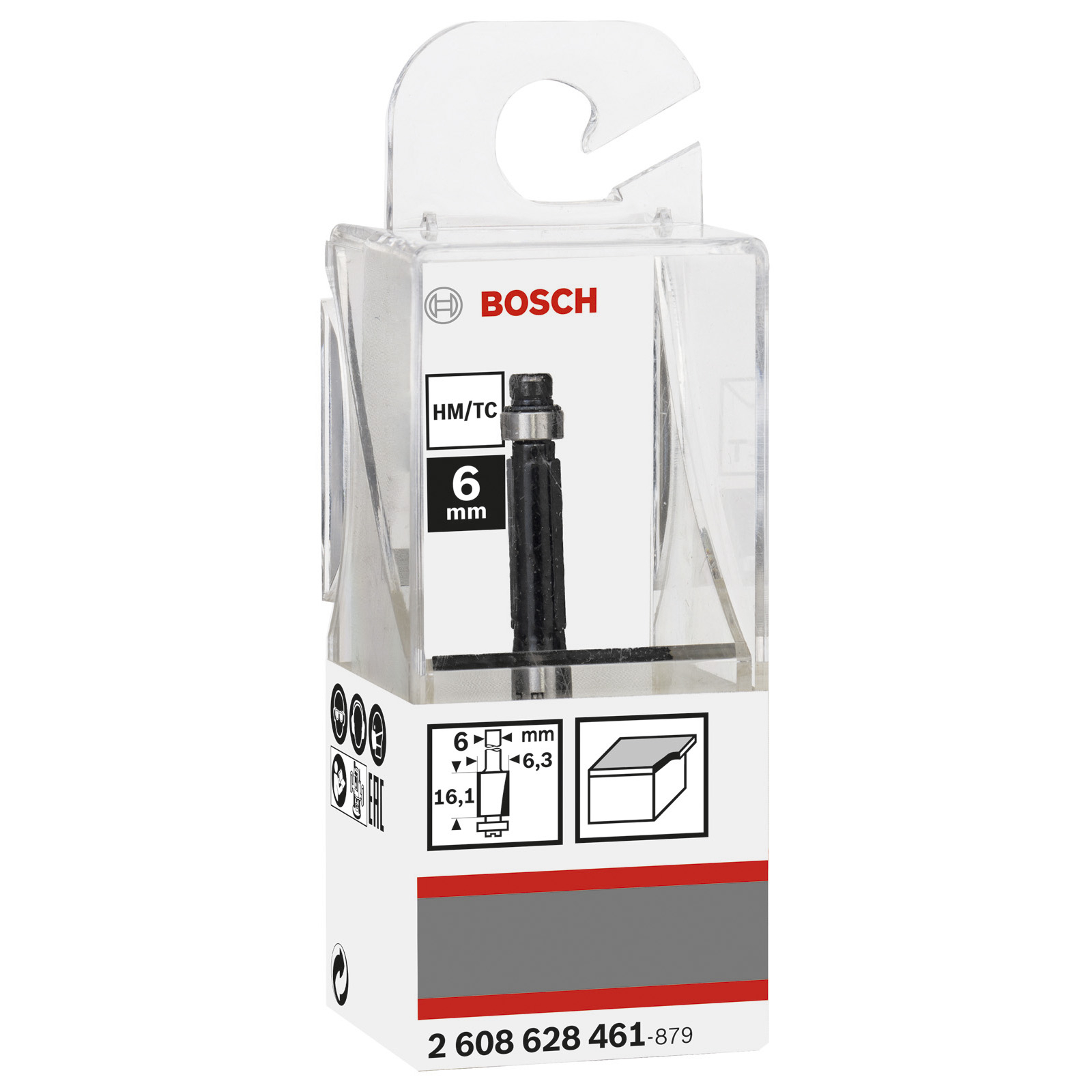 Bosch Bündigfräser 6 mm D1 6,4 mm L 16,2 mm G 54 mm - 2608628461