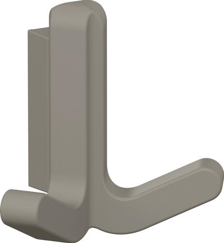 Doppelhaken Ser.477 matt,elastisch Ku.(TPU) 95 felsgrau H.69mm HEWI