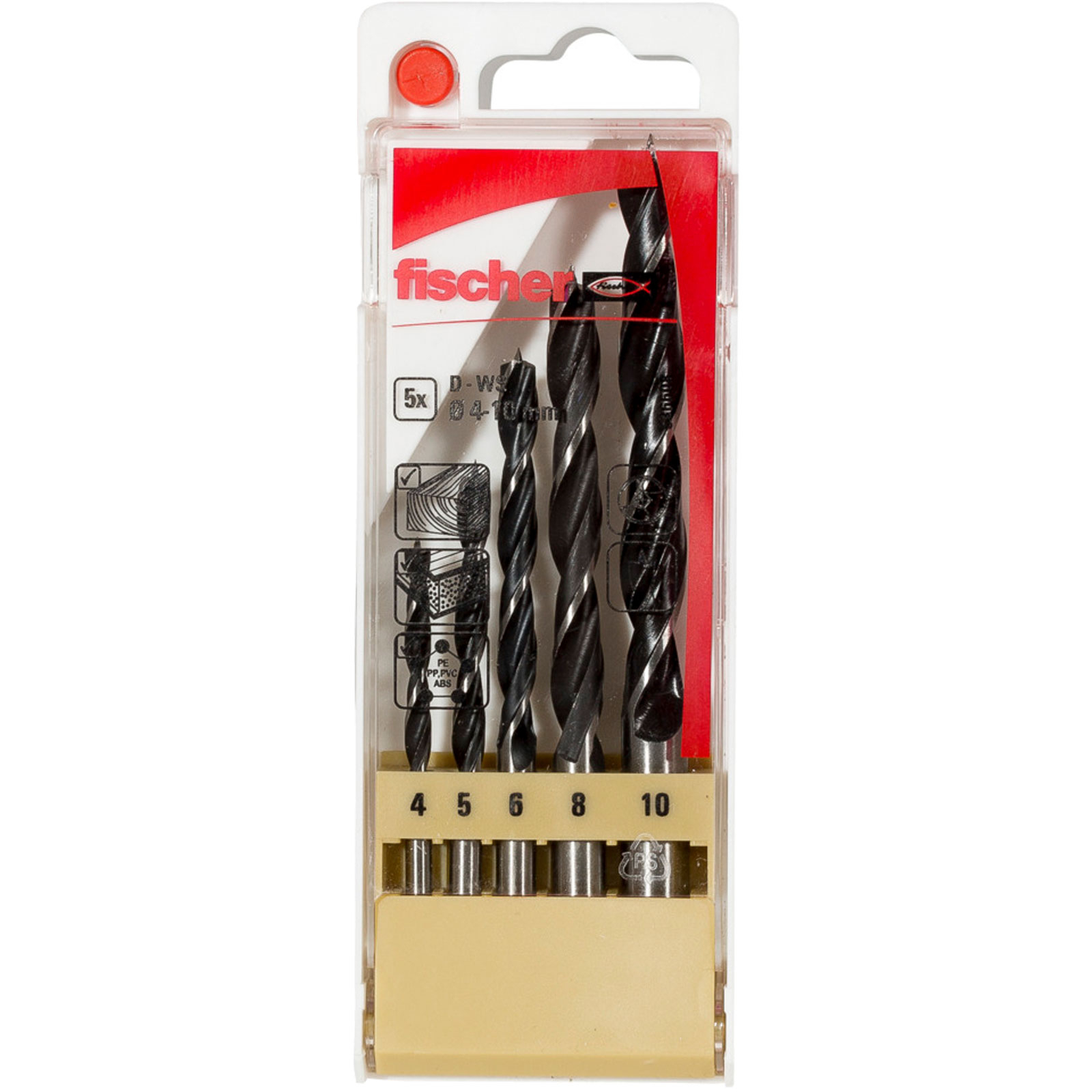 Fischer Holzbohrer D-WS Set 4-10 mm (5 Teile) - 536608