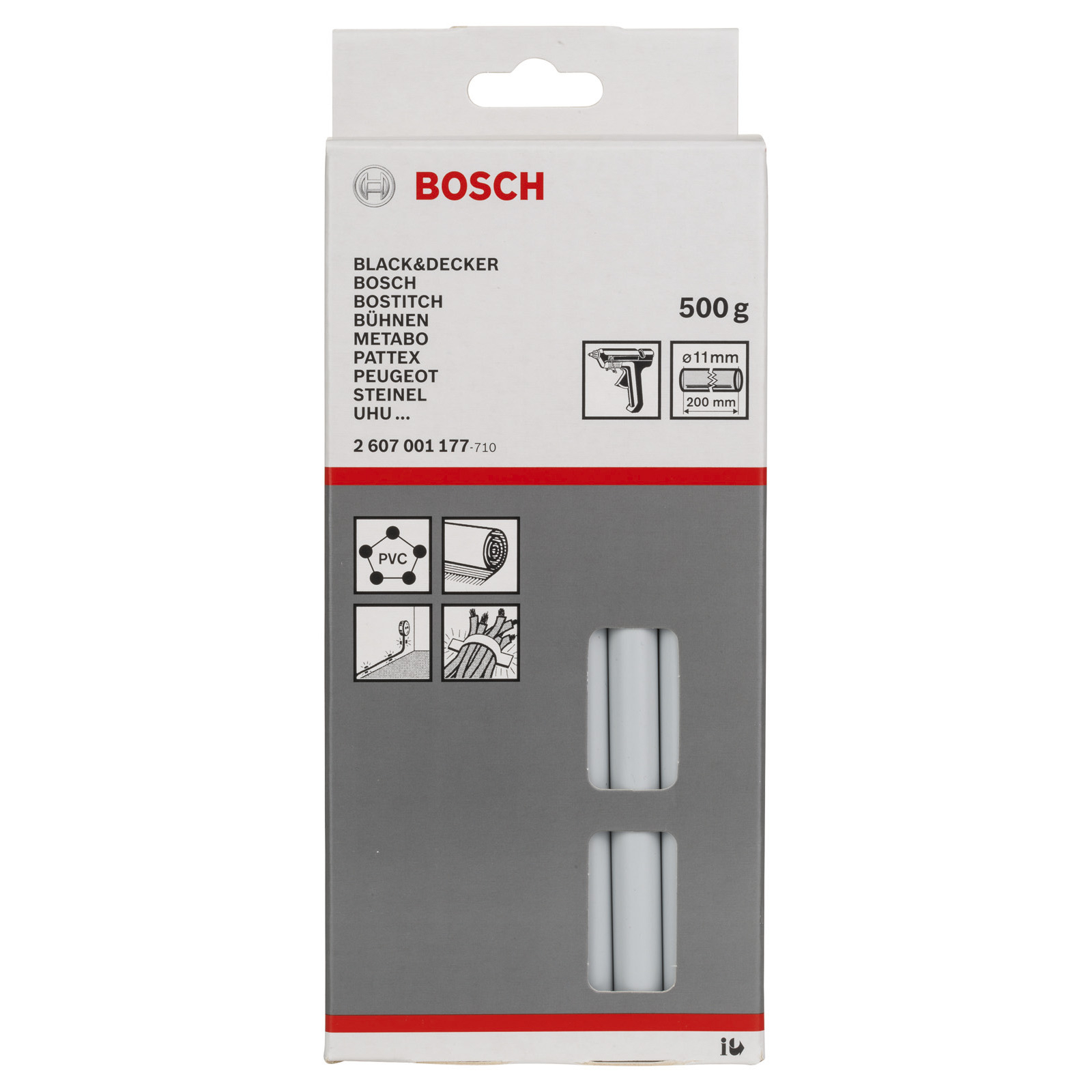 Bosch Schmelzkleber, 11 x 200 mm, 500 g, grau -2607001177