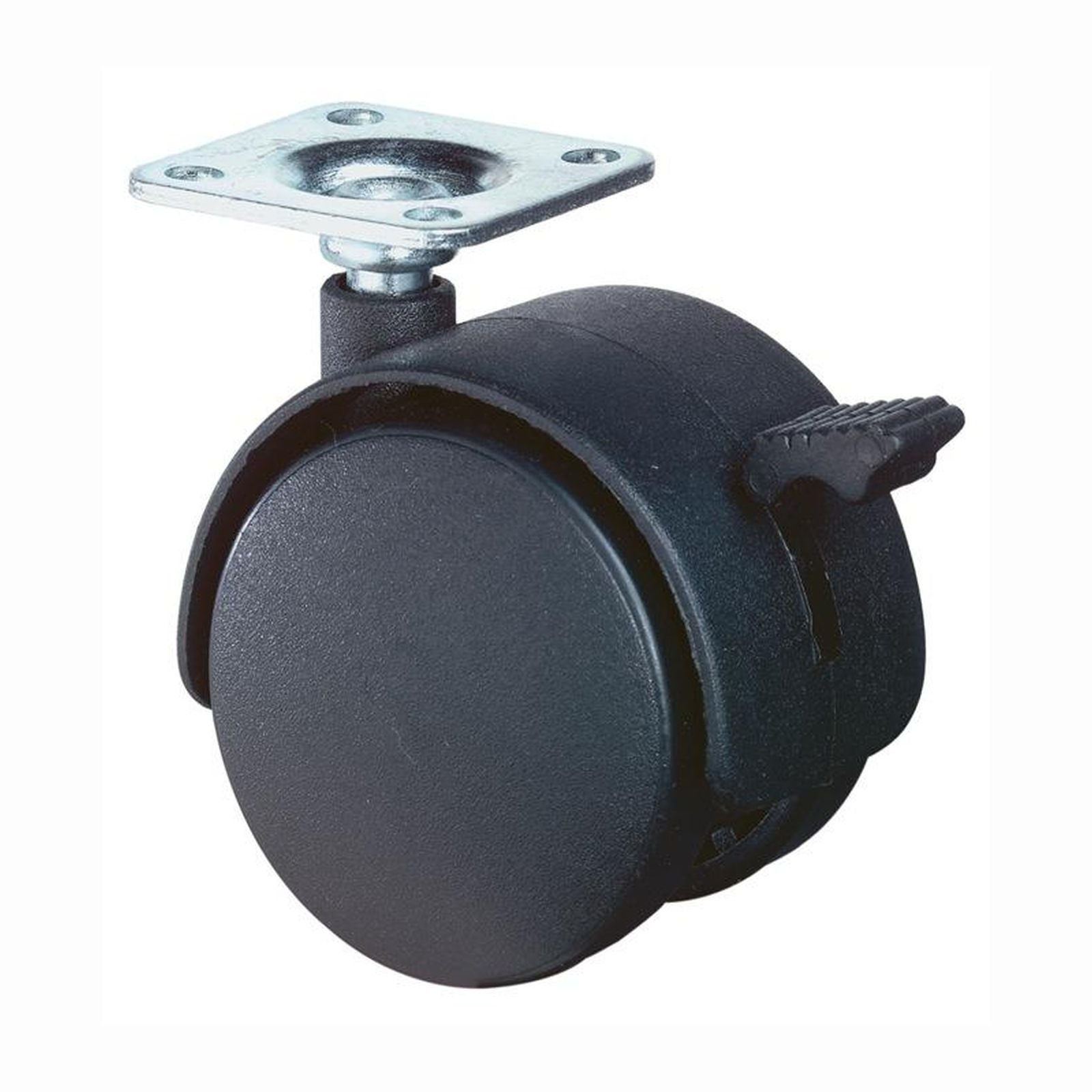 BS Rollen Kunststoffdoppelrolle mit Feststeller Polyamid Anschraubplatte