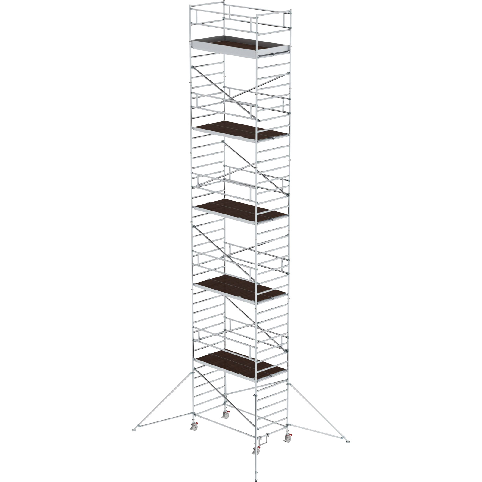 Günzburger Steigtechnik Rollgerüst 1,35 x 2,45 m mit Ausleger & Doppel-Plattform Plattformhöhe 11,35 m - 168136