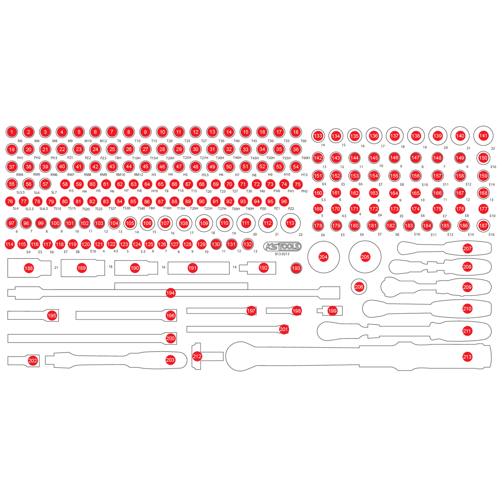 KS TOOLS leere Schaumstoffeinlage zu 813.0213 - 813.0213-97