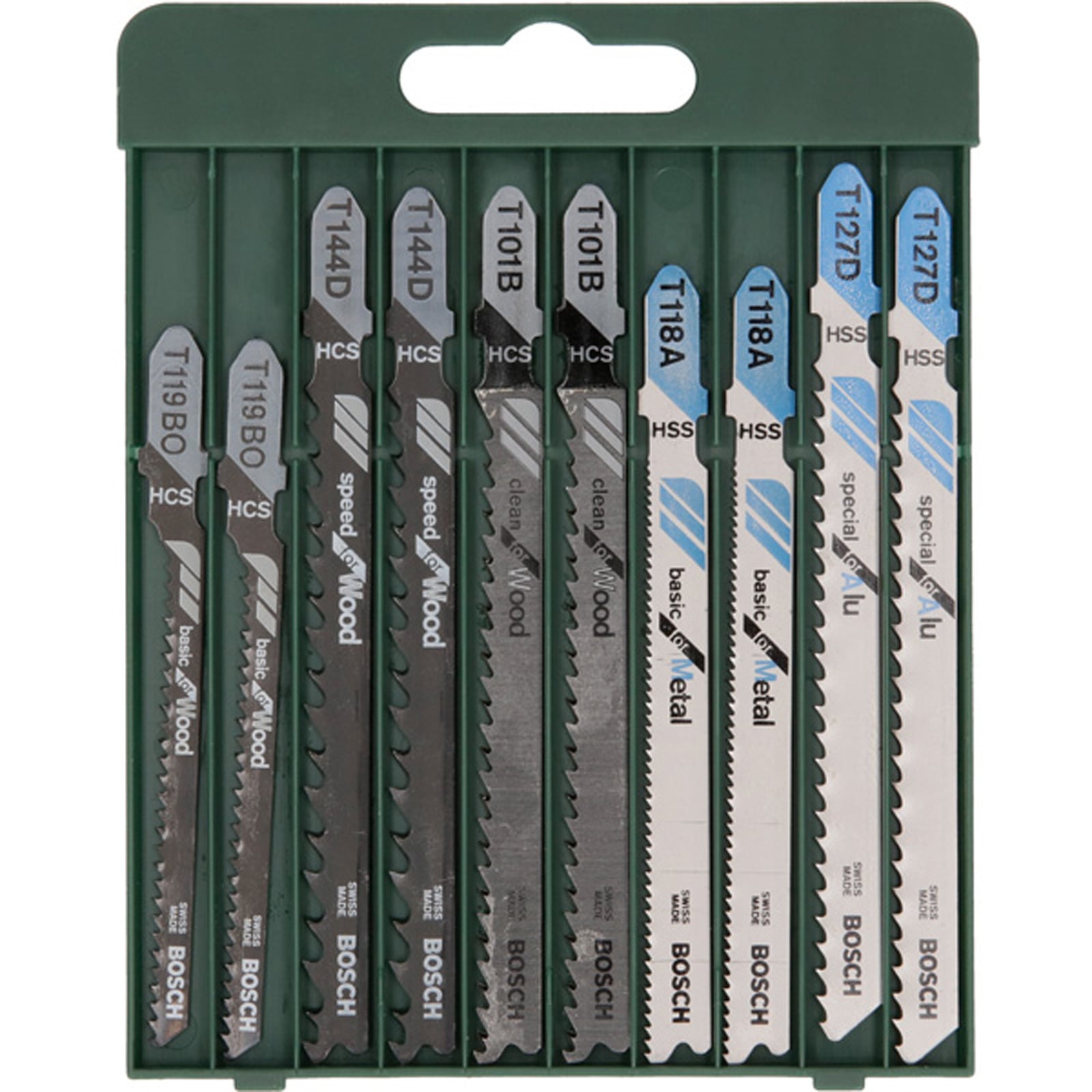 Bosch Stichsägeblatt-Set T-Schaft 2x T 101 B/T 144 D/T 119 BO/T 118 A/T 127 D 10-tlg. - 2609256746