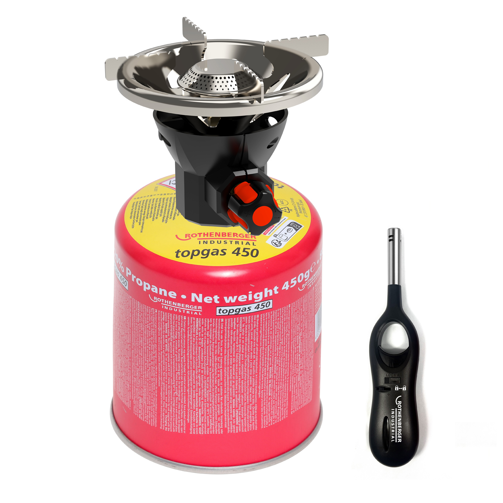 ROTHENBERGER Industrial RoCook RS 450 Set mit 1x Anzünder & TopGas 740 ml - 1500005963