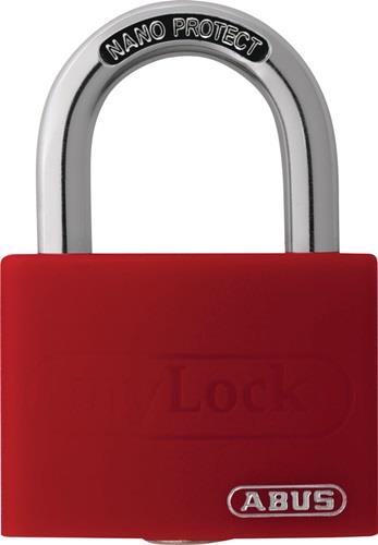 ABUS Zylindervorhangschloss T65AL/40 rot Lock-Tag Schlossk.-B.43mm Alu.versch.-schl. - 80283 6