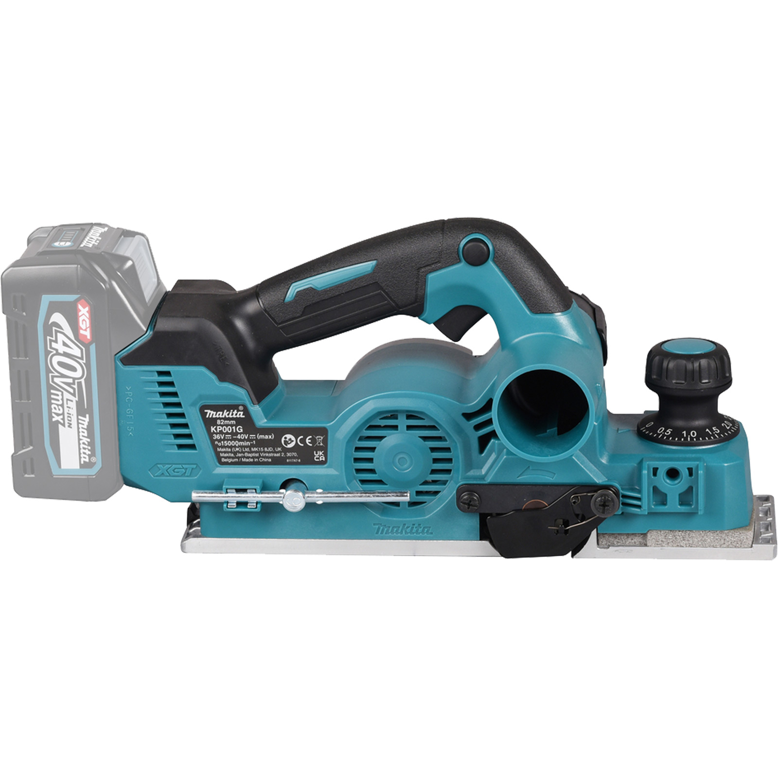 Makita KP001GM201 Akku-Hobel 40V max. / 2x 4,0 Ah Akku + Ladegerät im MAKPAC