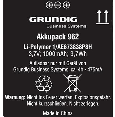 Grundig Akku 962 für Digta 7-Serie gcm9620