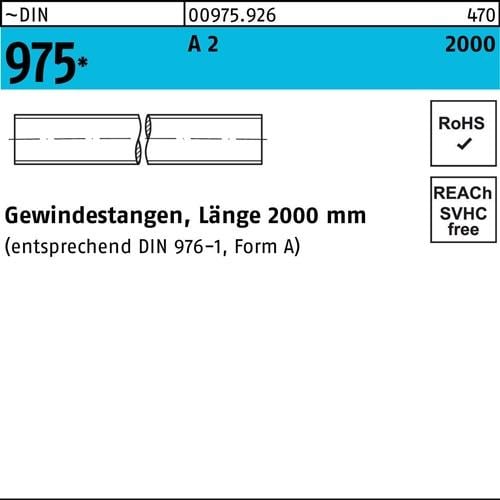 Gewindestange DIN 975 M10x 2000mm A 2 1 Stück