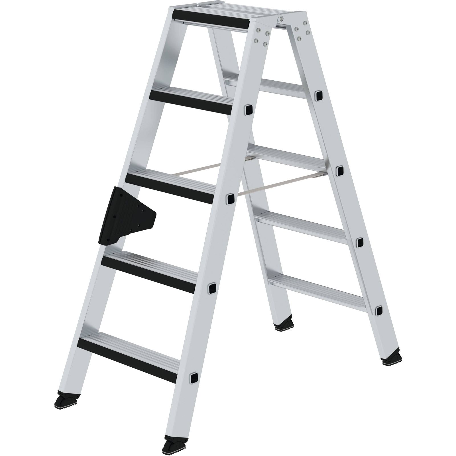 Günzburger Steigtechnik Stufen-Stehleiter beidseitig begehbar mit clip-step relax 2 x 5 Stufen - 042210