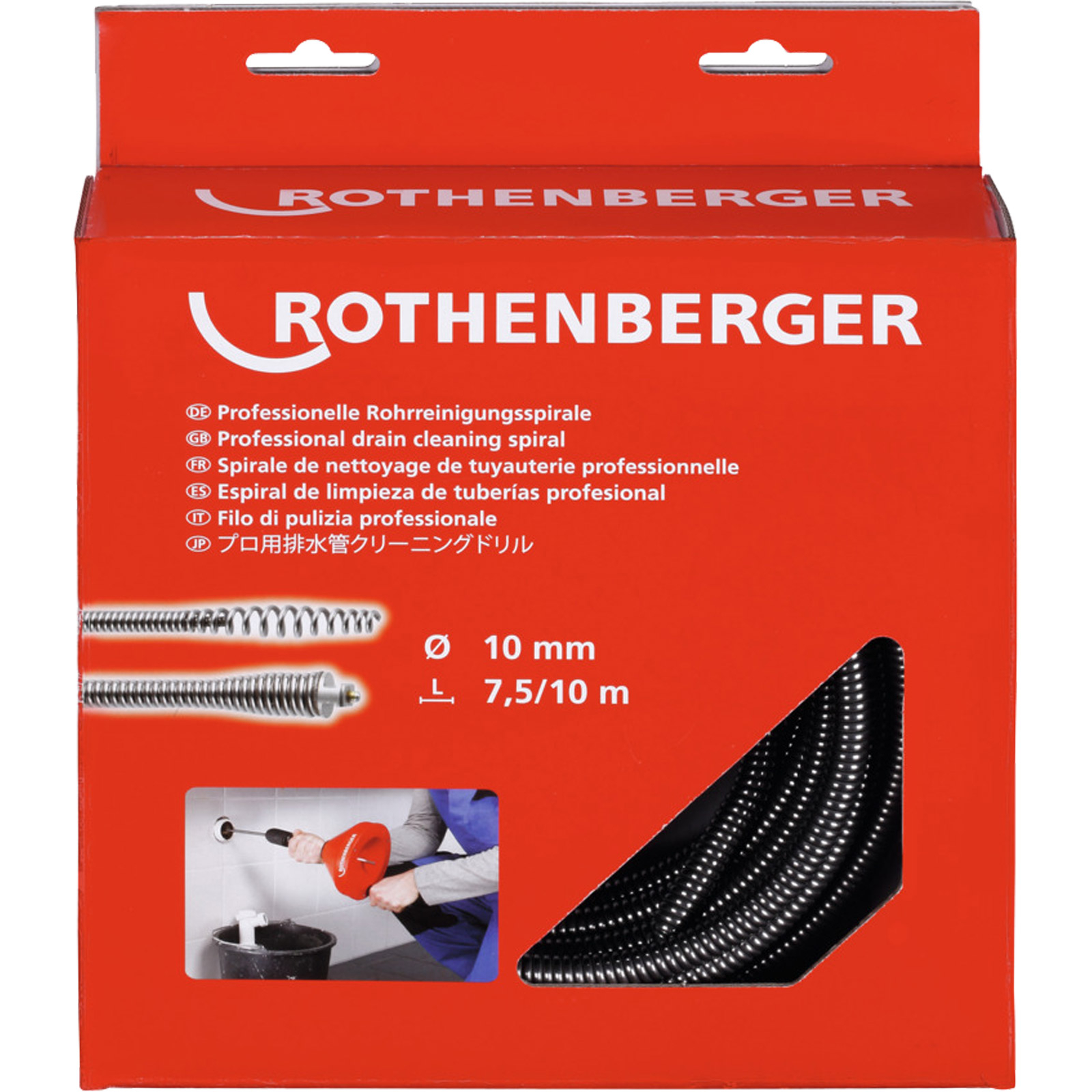 ROTHENBERGER Spirale, 10mm x 7,5m, mit Stahlseele  - 72424