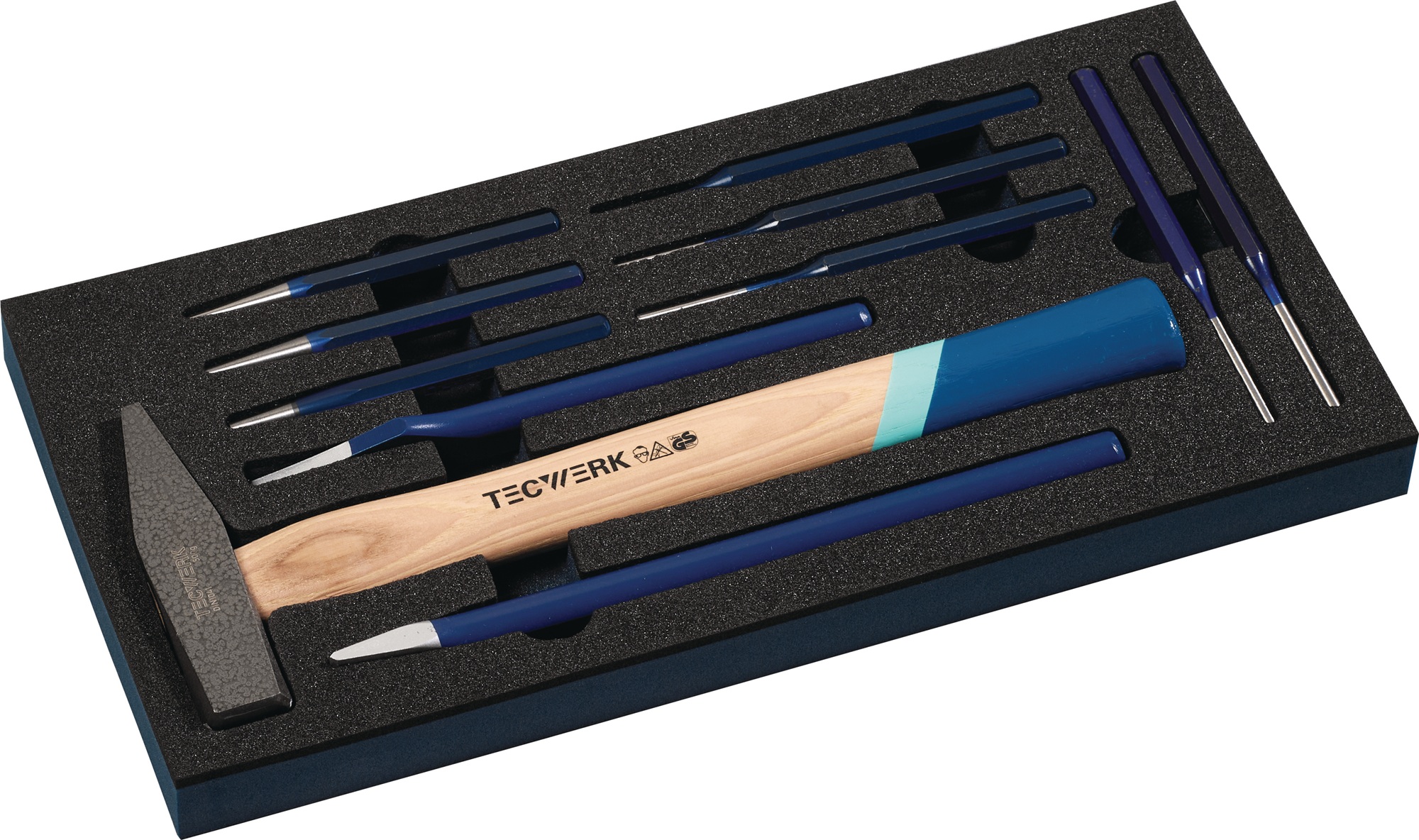 Werkzeugmodul 11-tlg.1/3-Modul Meißel,Splintentreiber TECWERK