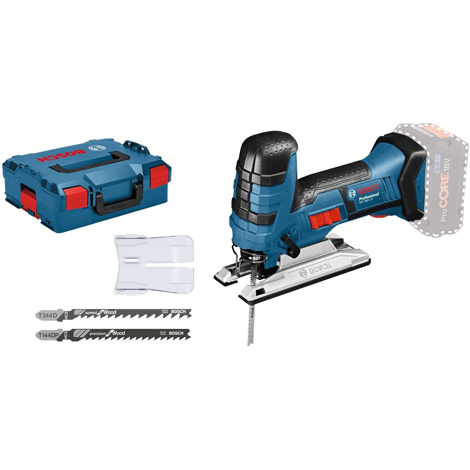 Bosch Akku-Stichsäge GST 18V-LI S Solo in L-Boxx - 06015A5101