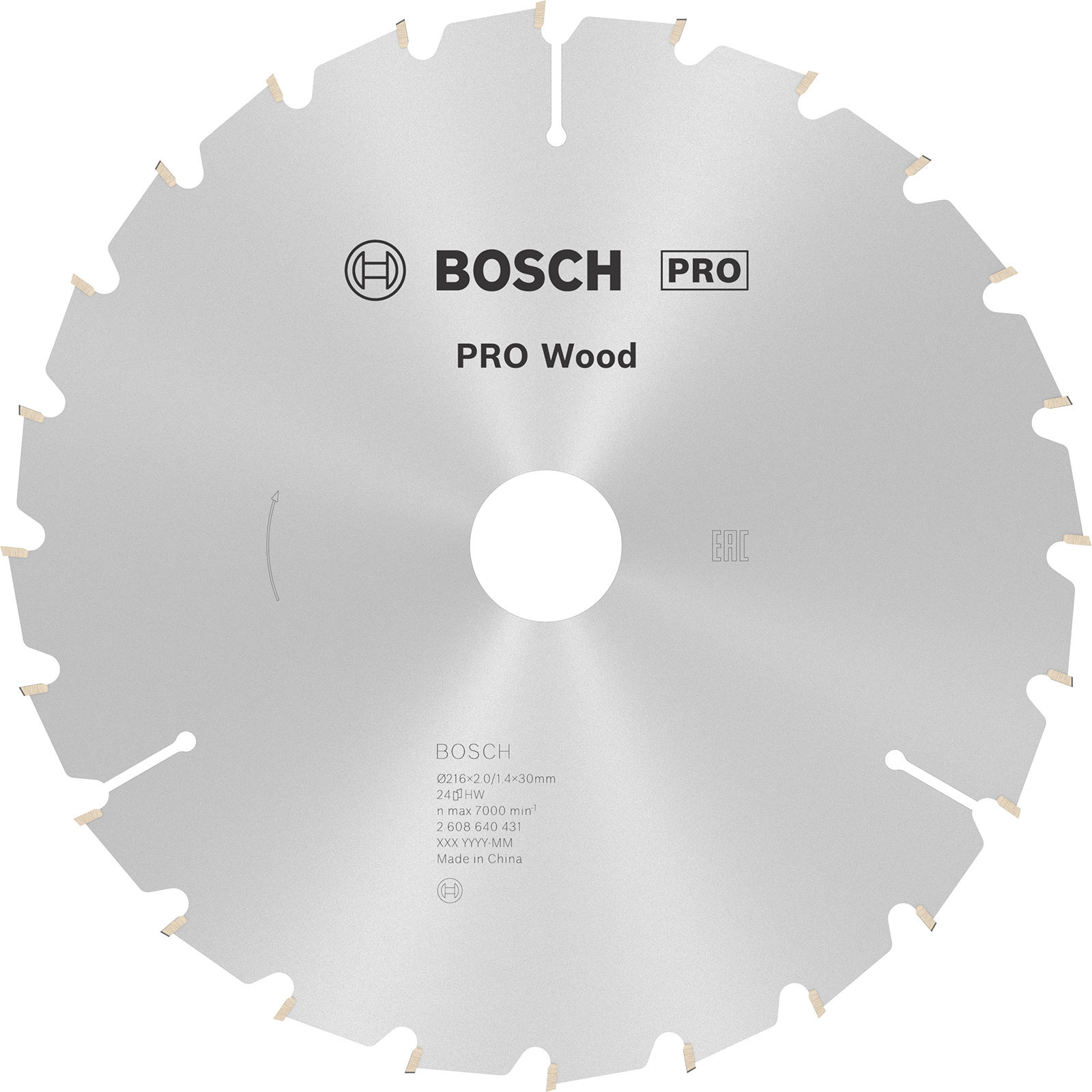 Bosch PRO Wood Kreissägeblatt 216 x 2 x 30 mm - 2608640431