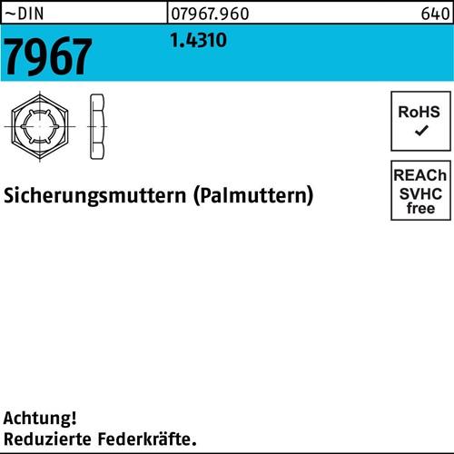 Sicherungsmutter DIN 7967 M10 1.4310 100 Stück