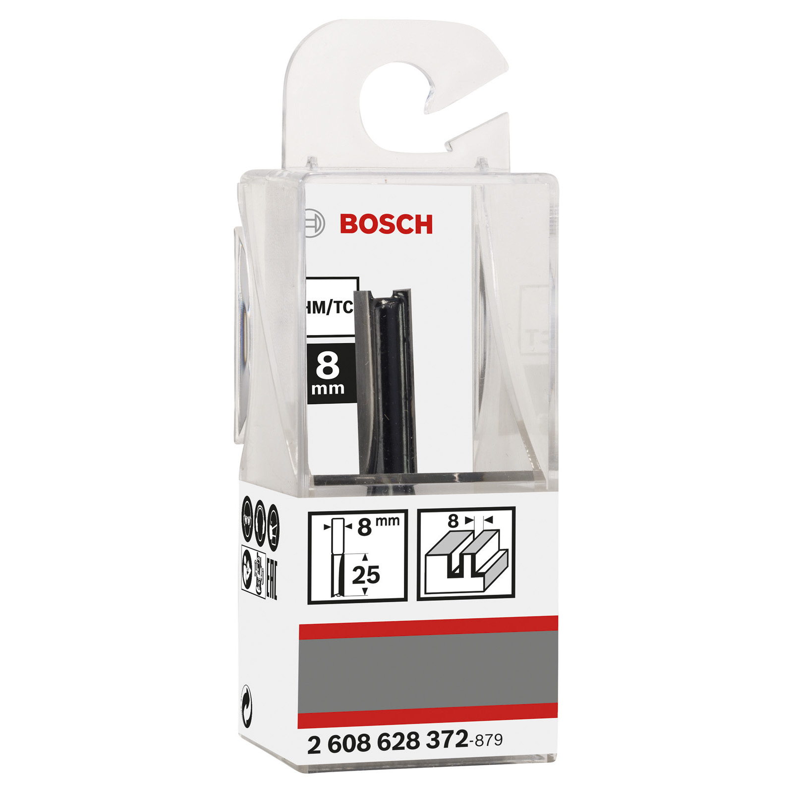 Bosch Nutfräser Standard for Wood 8 mm D1 8 mm L 25,4 mm G 56 mm -  2608628372