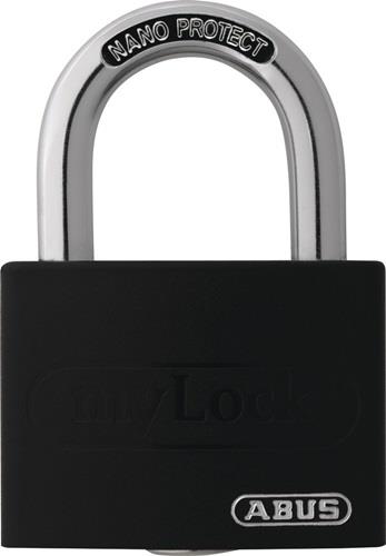ABUS Zylindervorhangschloss T65AL/40 schw.Lock-Tag Schlossk.-B.43mm Alu.versch.-schl. - 80286 7