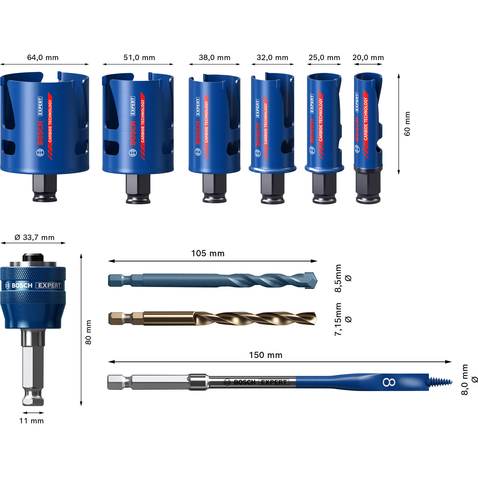 Bosch Expert Construction Material Lochsäge-Set 10tlg. - 2608900490