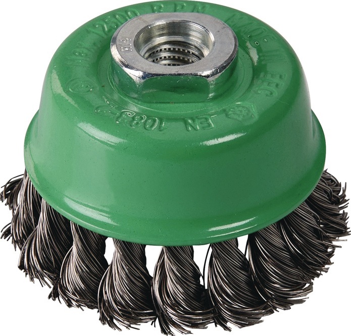 Topfbürste D.100mm Drahtstärke 0,5mm VA 8500min-¹ TECWERK