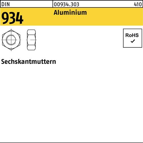 Sechskantmutter DIN 934 M5 Aluminium 100 Stück