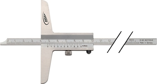 HELIOS PREISSER Tiefenmessschieber DIN 862 300mm ger.Schiene 12x4mm - 282505