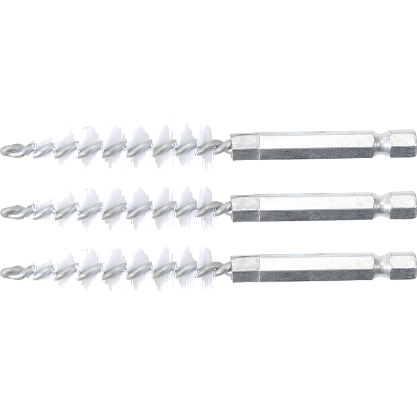 BGS Nylonbürste 12 mm Antrieb Außensechskant 6,3 mm (1/4") 3tlg. - 3078-12-N