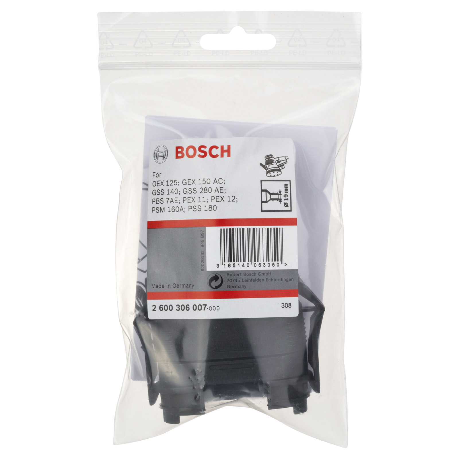 Bosch Staubbeutel Adapter zu Exzenter-, Schwing- und Multischleifern - 2600306007