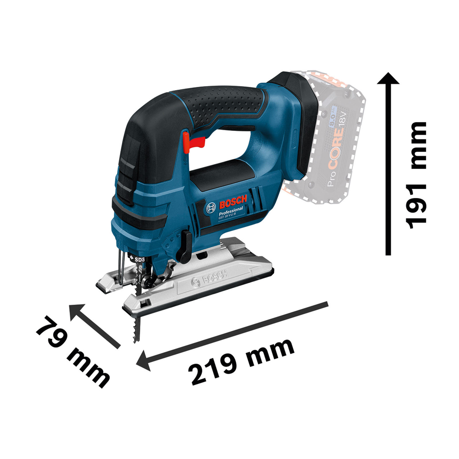 Bosch Akku-Stichsäge GST 18V-LI B Solo - 06015A6100