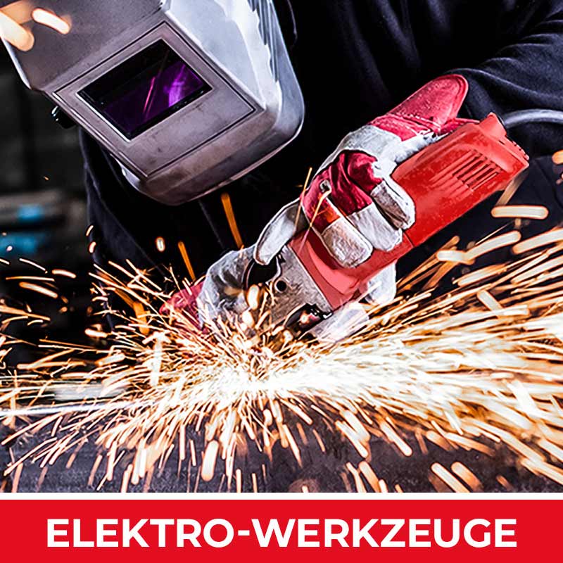 Handwerker mit Schutzausrüstung benutzt Walter Elektrowerkzeug zum Schleifen