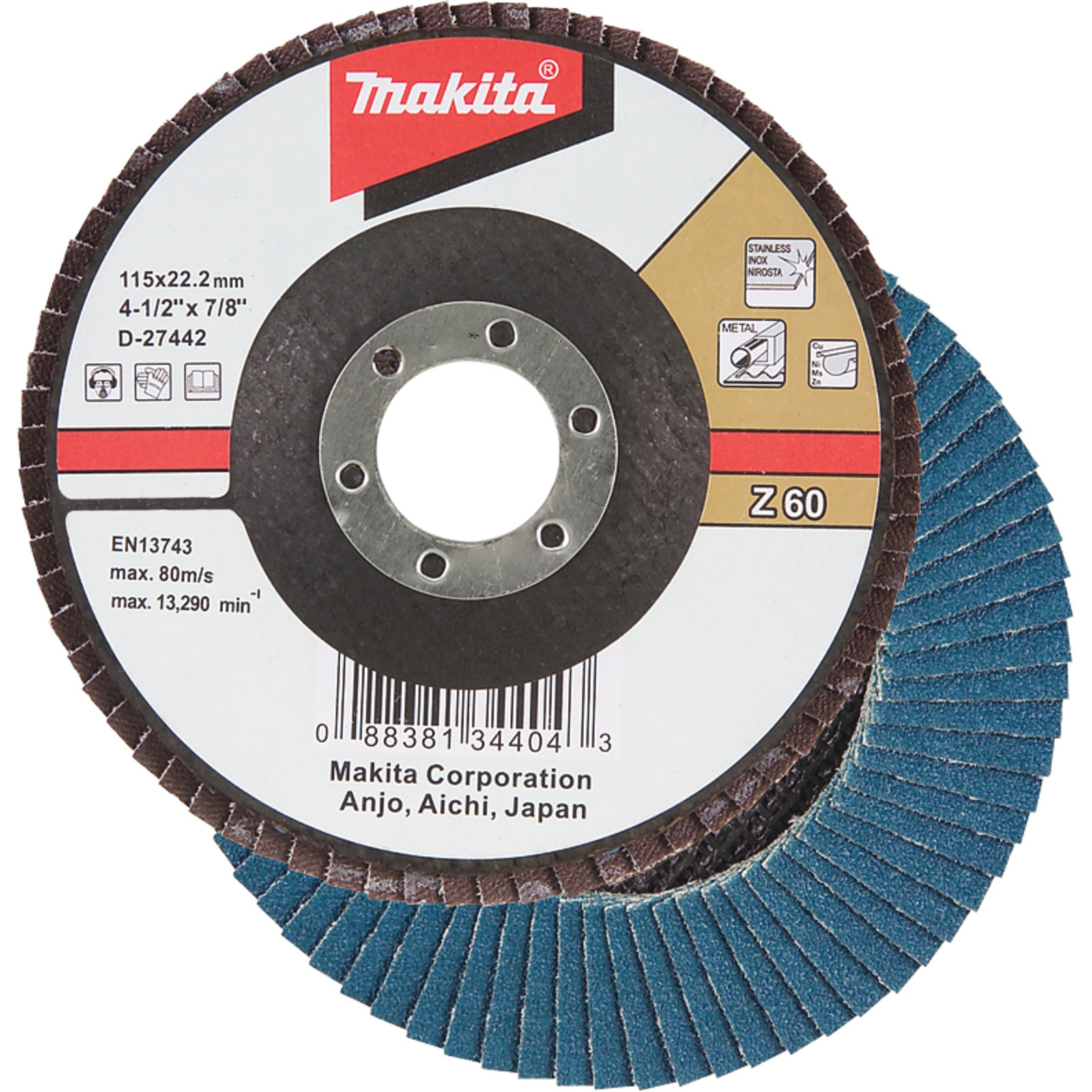 Makita Fächerschleifscheibe 180 mm Z60 - D-27545