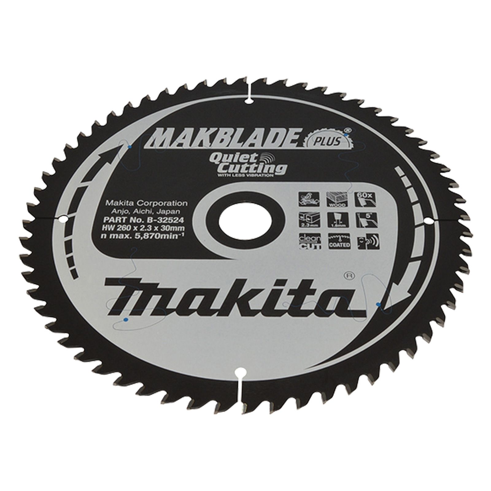 Makita MAKBLADE+ Sägeblatt 260 x 30 x 60Z - B-32524