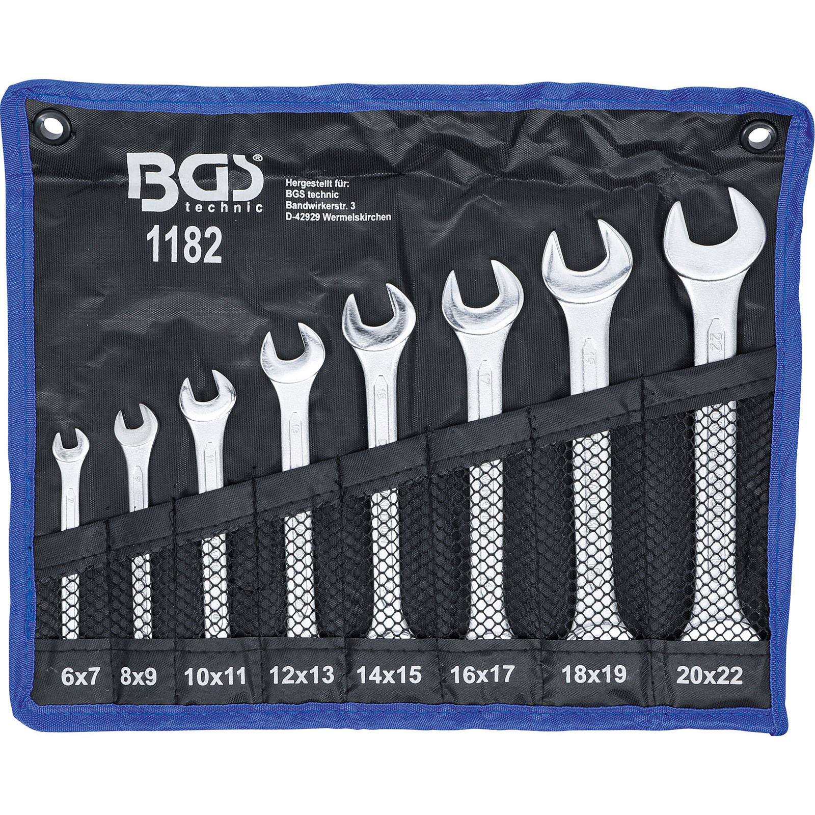 BGS Doppel-Maulschlüssel-Satz SW 6x7 - 20x22 mm 8tlg. - 1182