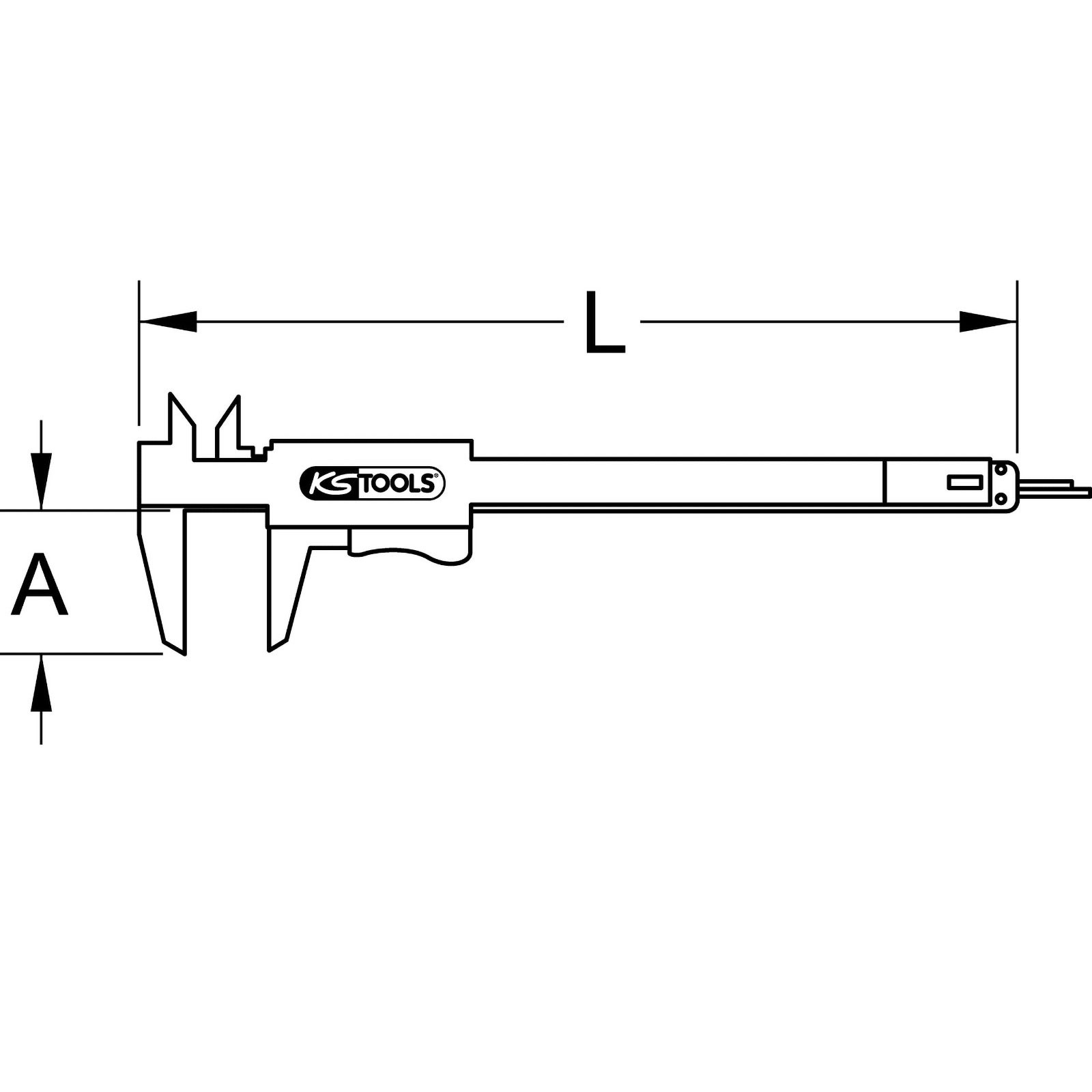 KS TOOLS Taschen-Messschieber 0-150 mm 235 mm - 300.0510